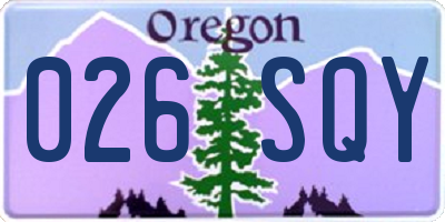 OR license plate 026SQY