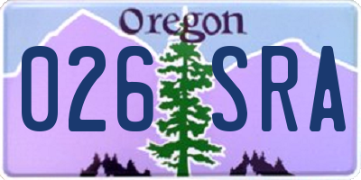 OR license plate 026SRA