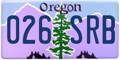 OR license plate 026SRB