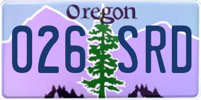 OR license plate 026SRD