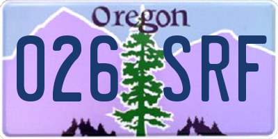 OR license plate 026SRF