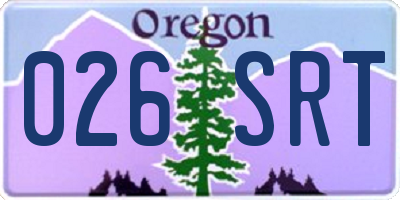 OR license plate 026SRT