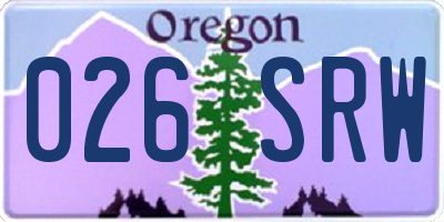OR license plate 026SRW