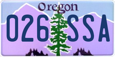 OR license plate 026SSA