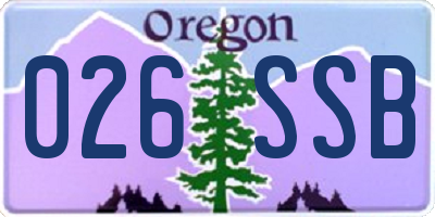 OR license plate 026SSB