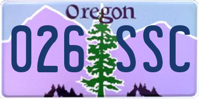 OR license plate 026SSC