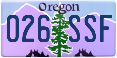 OR license plate 026SSF