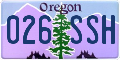 OR license plate 026SSH