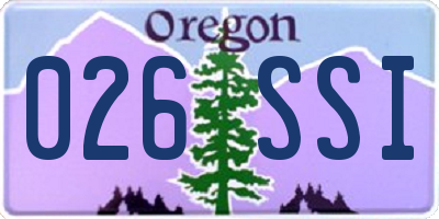 OR license plate 026SSI