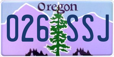 OR license plate 026SSJ