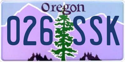 OR license plate 026SSK