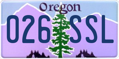 OR license plate 026SSL