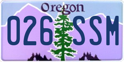 OR license plate 026SSM