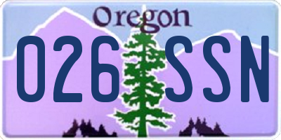 OR license plate 026SSN
