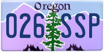 OR license plate 026SSP