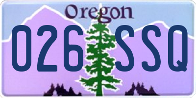 OR license plate 026SSQ