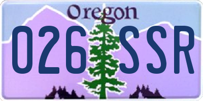 OR license plate 026SSR