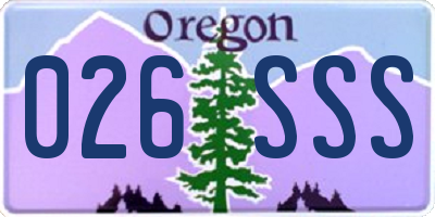 OR license plate 026SSS