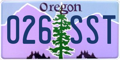 OR license plate 026SST