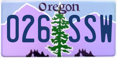 OR license plate 026SSW