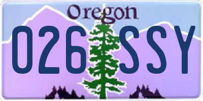 OR license plate 026SSY