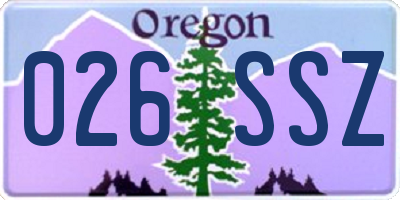 OR license plate 026SSZ