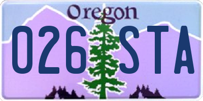 OR license plate 026STA