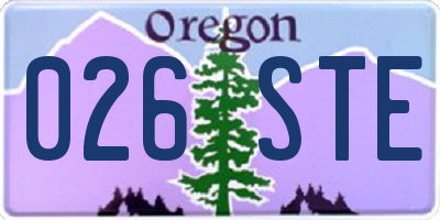 OR license plate 026STE