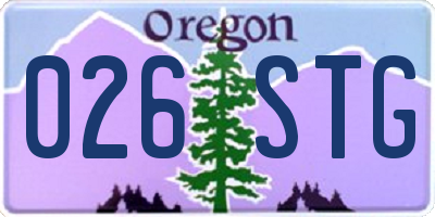 OR license plate 026STG