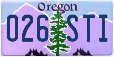 OR license plate 026STI