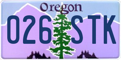 OR license plate 026STK