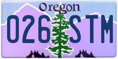 OR license plate 026STM