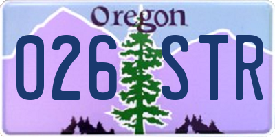 OR license plate 026STR