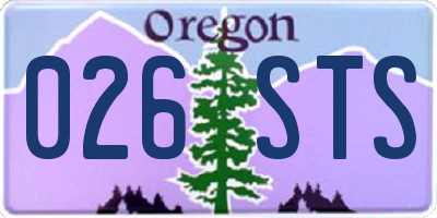 OR license plate 026STS