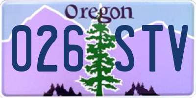 OR license plate 026STV