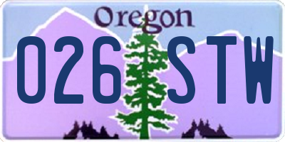 OR license plate 026STW