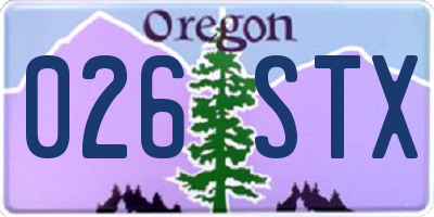 OR license plate 026STX