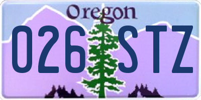 OR license plate 026STZ