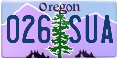 OR license plate 026SUA