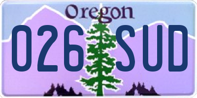 OR license plate 026SUD