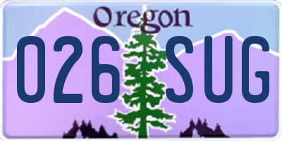 OR license plate 026SUG