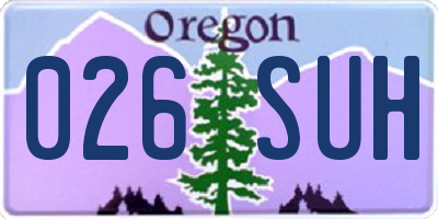 OR license plate 026SUH