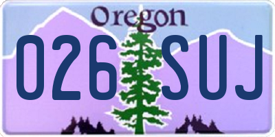 OR license plate 026SUJ
