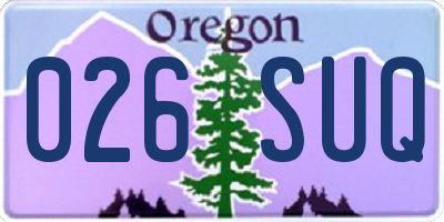 OR license plate 026SUQ