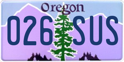 OR license plate 026SUS