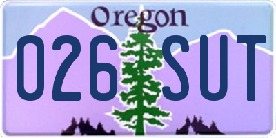OR license plate 026SUT