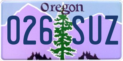 OR license plate 026SUZ