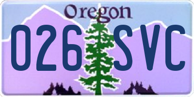 OR license plate 026SVC