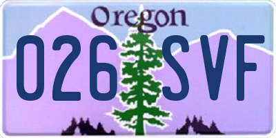 OR license plate 026SVF