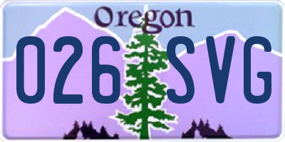 OR license plate 026SVG